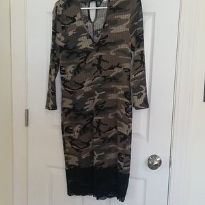Camflaouge and lace dress